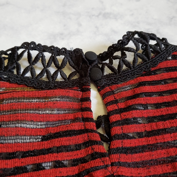 Foxiedox Cassius Maxi Dress Red Black Striped Large NWT - Picture 6 of 11